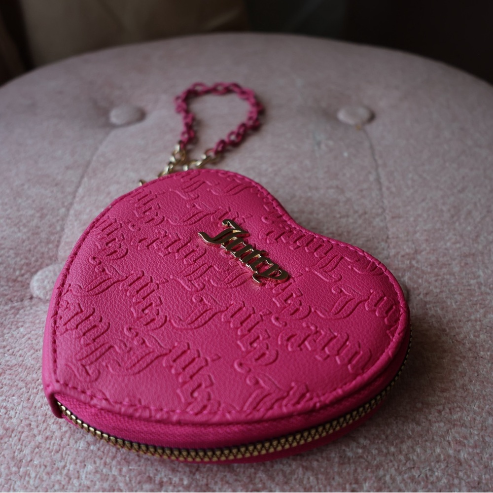 Juicy Couture Pink Heart-Shaped Wristlet